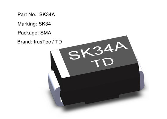 Diodo SMA del diodo di barriera dei componenti elettronici SMD Schottky 3.0a 40V SS34A SK34A